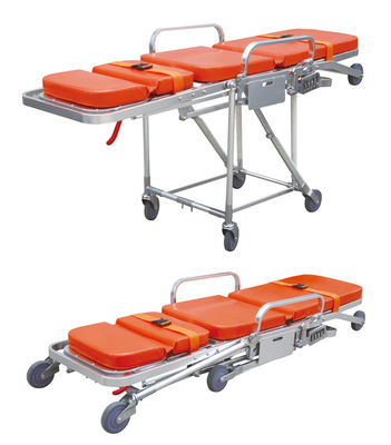 อลูมิเนียมสลัด เก้าอี้ประเภท Ambulance Stretcher กับการปรับหลังสําหรับการช่วยเหลือฉุกเฉินและการช่วยเหลือในพื้นที่จํากัด