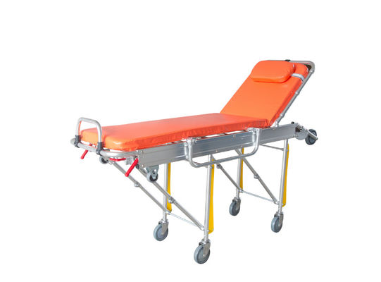 อลูมิเนียมสลัด พับได้ Ambulance stretcher ผู้ป่วยการถ่ายทอดความสูงและหลัง ปรับความช่วยเหลือการช่วยเหลือ