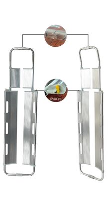 2100mm Medical Scoop Stretcher รถพยาบาลขนส่งอลูมิเนียมอัลลอยด์