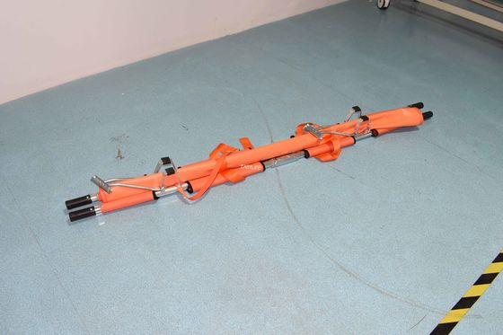 เปลอลูมิเนียมแบบพับได้ 2 พับสำหรับเหตุฉุกเฉินทางการแพทย์พร้อมสายรัดสำหรับผู้ป่วย