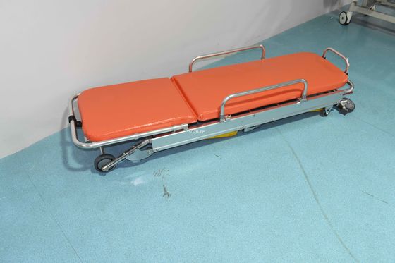 อลูมิเนียมสลัด พับได้ Ambulance stretcher ผู้ป่วยการถ่ายทอดความสูงและหลัง ปรับความช่วยเหลือการช่วยเหลือ