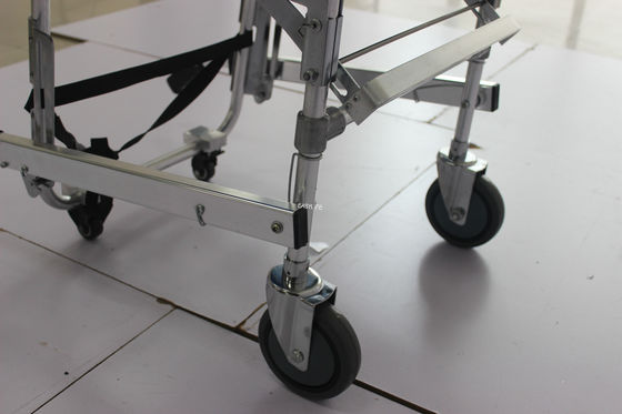 90CM 2 พับรถเข็นคนพิการแบบเปิดประทุนพร้อมเปลหามรถพยาบาลโรงพยาบาลอลูมิเนียมอัลลอยด์