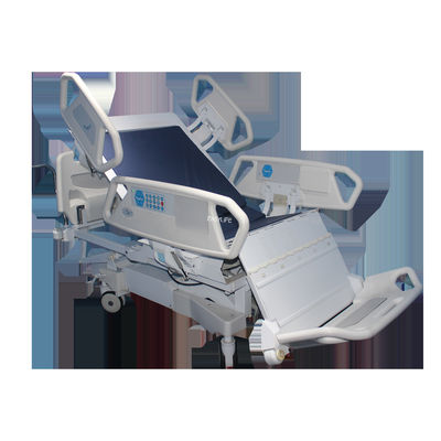 เตียงผู้ป่วยในโรงพยาบาลไฟฟ้าเต็มรูปแบบพร้อมที่นอนโฟมระดับพรีเมียมและราวครึ่งตัว