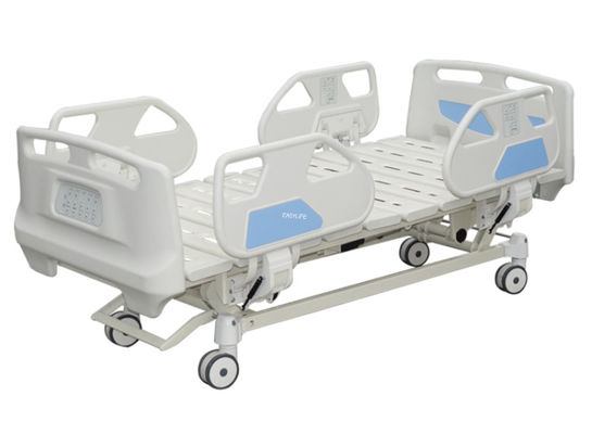 เตียงโรงพยาบาลไฟฟ้าขนาดเต็มขนาด 1050 มม. 75 องศาสำหรับใช้ในบ้านโรงพยาบาล ICU