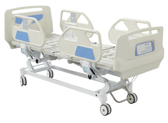 เตียงโรงพยาบาลไฟฟ้าขนาดเต็มขนาด 1050 มม. 75 องศาสำหรับใช้ในบ้านโรงพยาบาล ICU